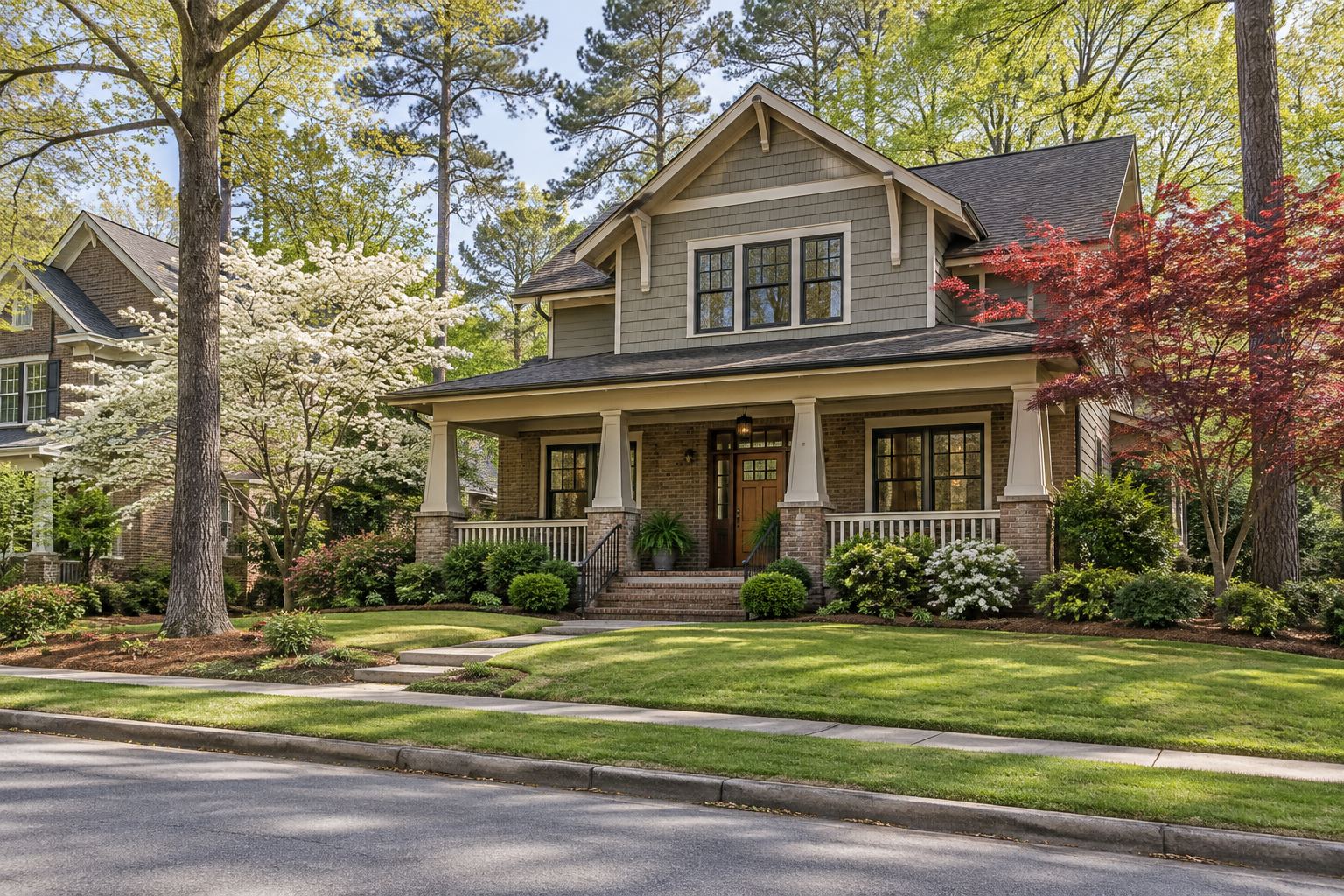A craftsman home with a front porch in metro Atlanta